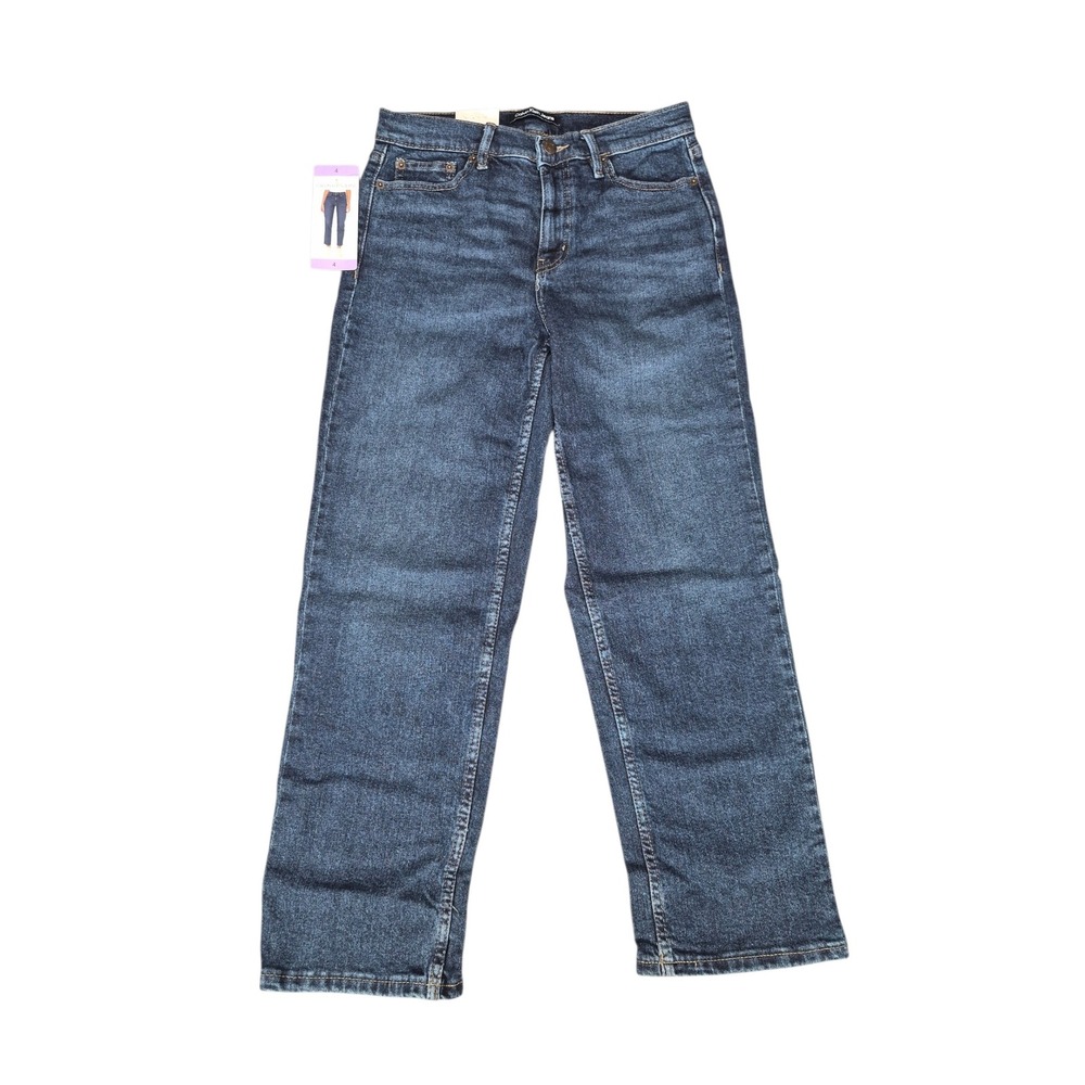 Calvin Klein Jeans Womens Size 4 High Rise Straight Leg Dark Blue Denim NWT